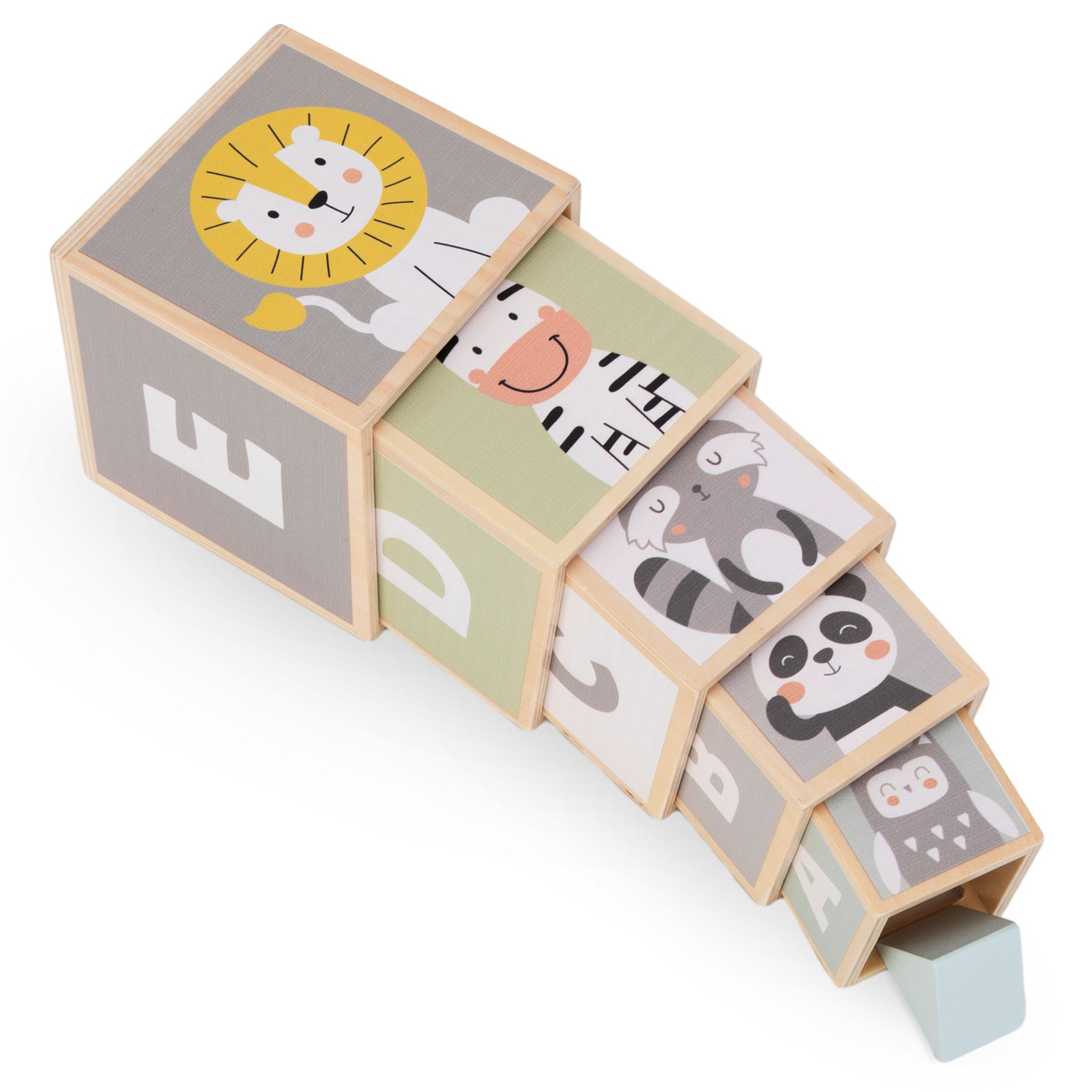 Ξύλινος πύργος - διαχωριστής σχημάτων αριθμοί αλφάβητο ζώα