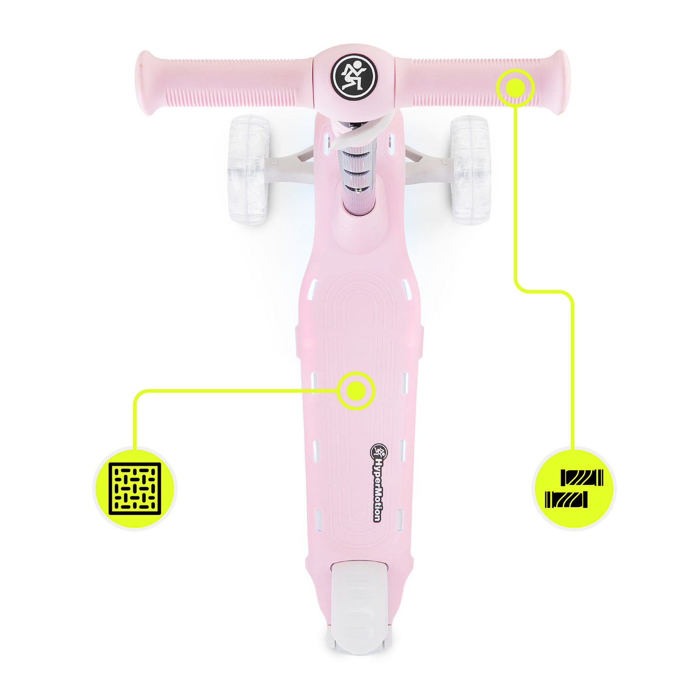 Πατίνι ισορροπίας HyperMotion BECKY - φωτισμός RGB LED, ροζ