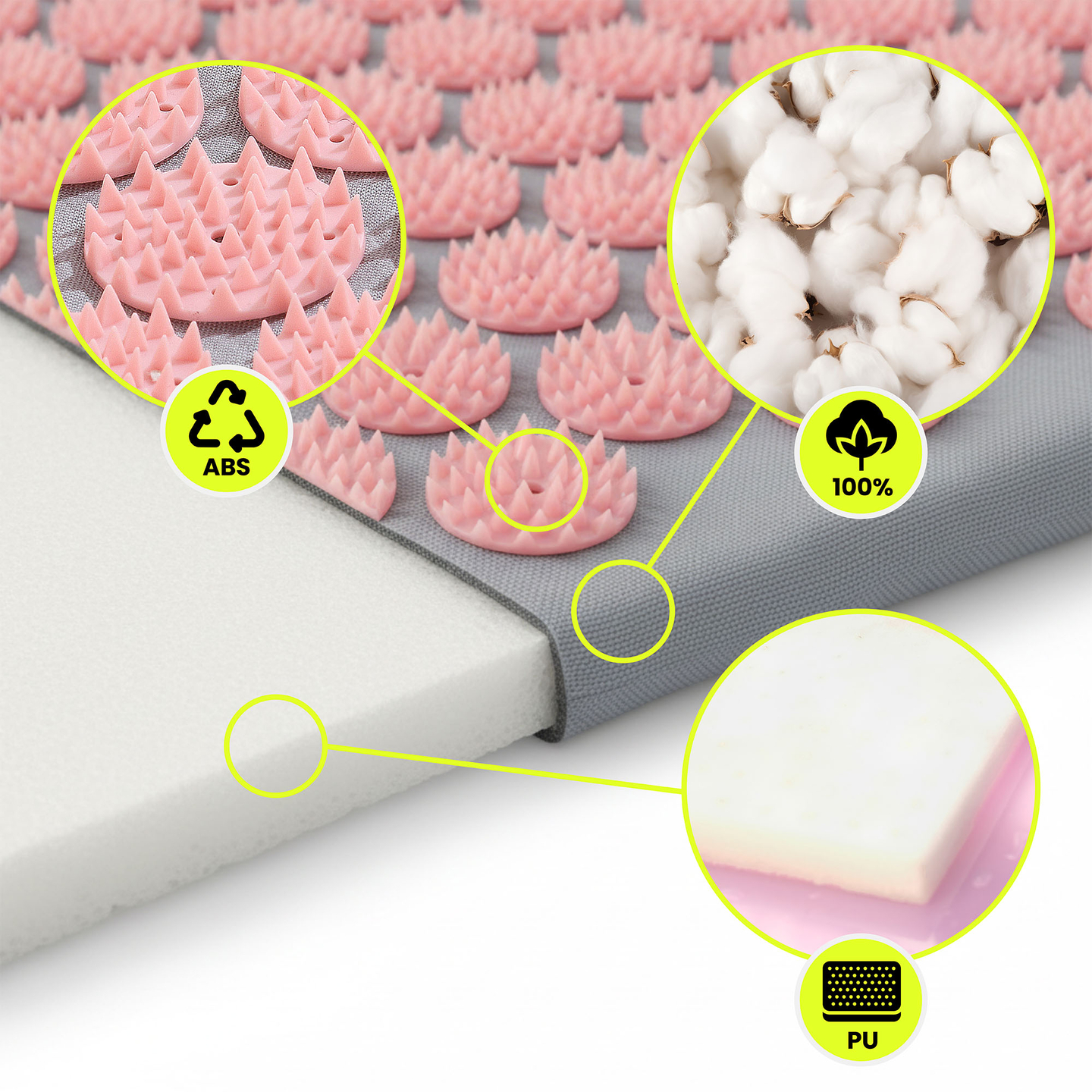 Μεγάλο στρώμα πιεσοθεραπείας με μαξιλάρι και κάλυμμα - 130 cm HyperMotion γκρι και ροζ