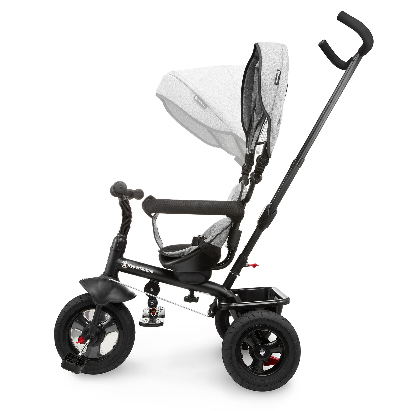 Τρίκυκλο για παιδιά 1-4 ετών - TOBI FREY - γκρι χρώμα - περιστρεφόμενο - τροχοί με αντλία + ωθητήρας