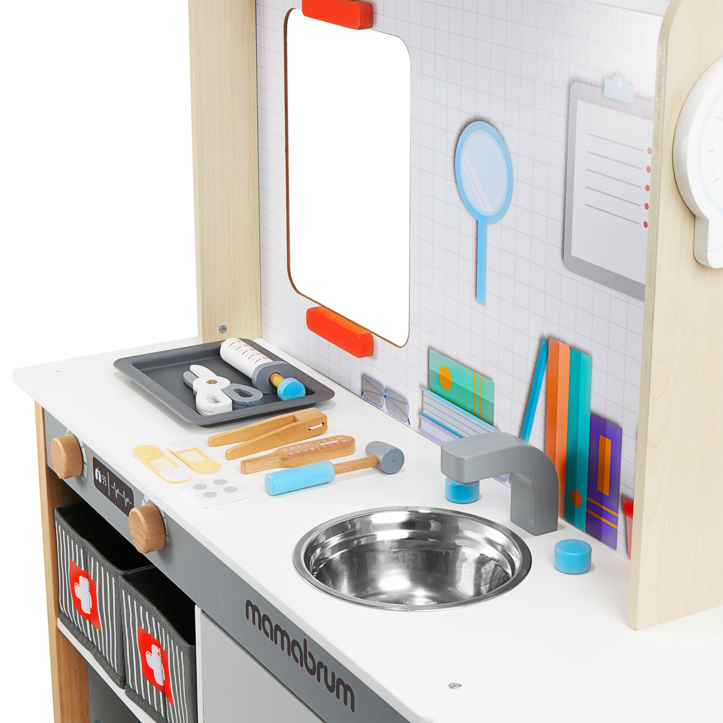 Ξύλινο ιατρείο νοσοκομείου XXL - σετ γιατρού με αξεσουάρ