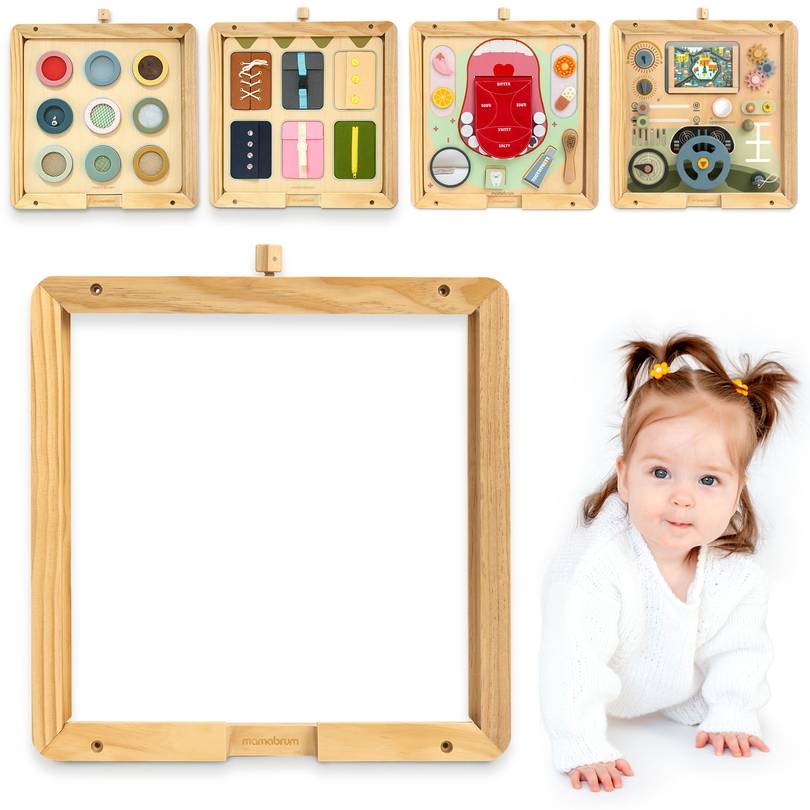 Ξύλινο πλαίσιο τοίχου - για την τοποθέτηση εκπαιδευτικών πινάκων Mamabrum