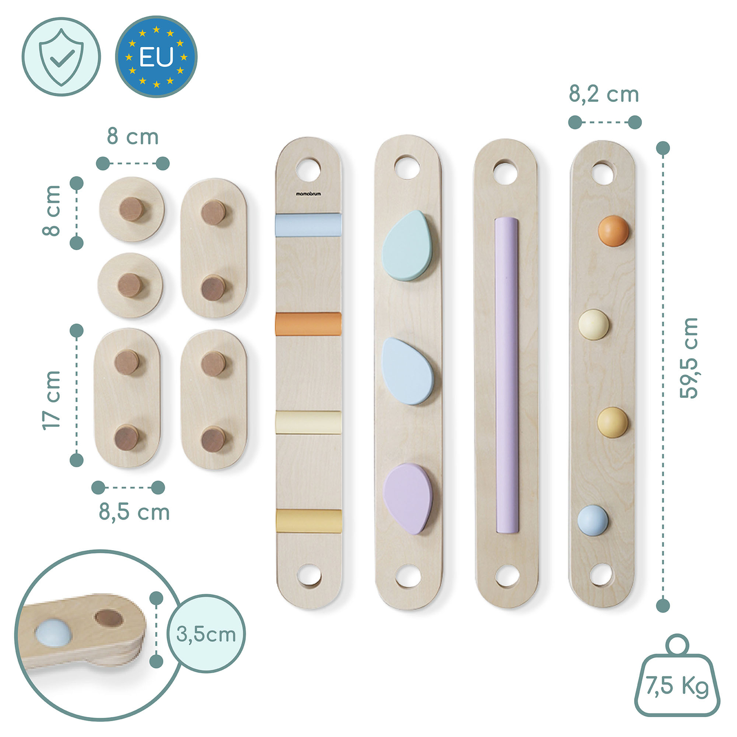 Μεγάλο ξύλινο αισθητηριακό μονοπάτι - πίστα ισορροπίας - 9 στοιχεία