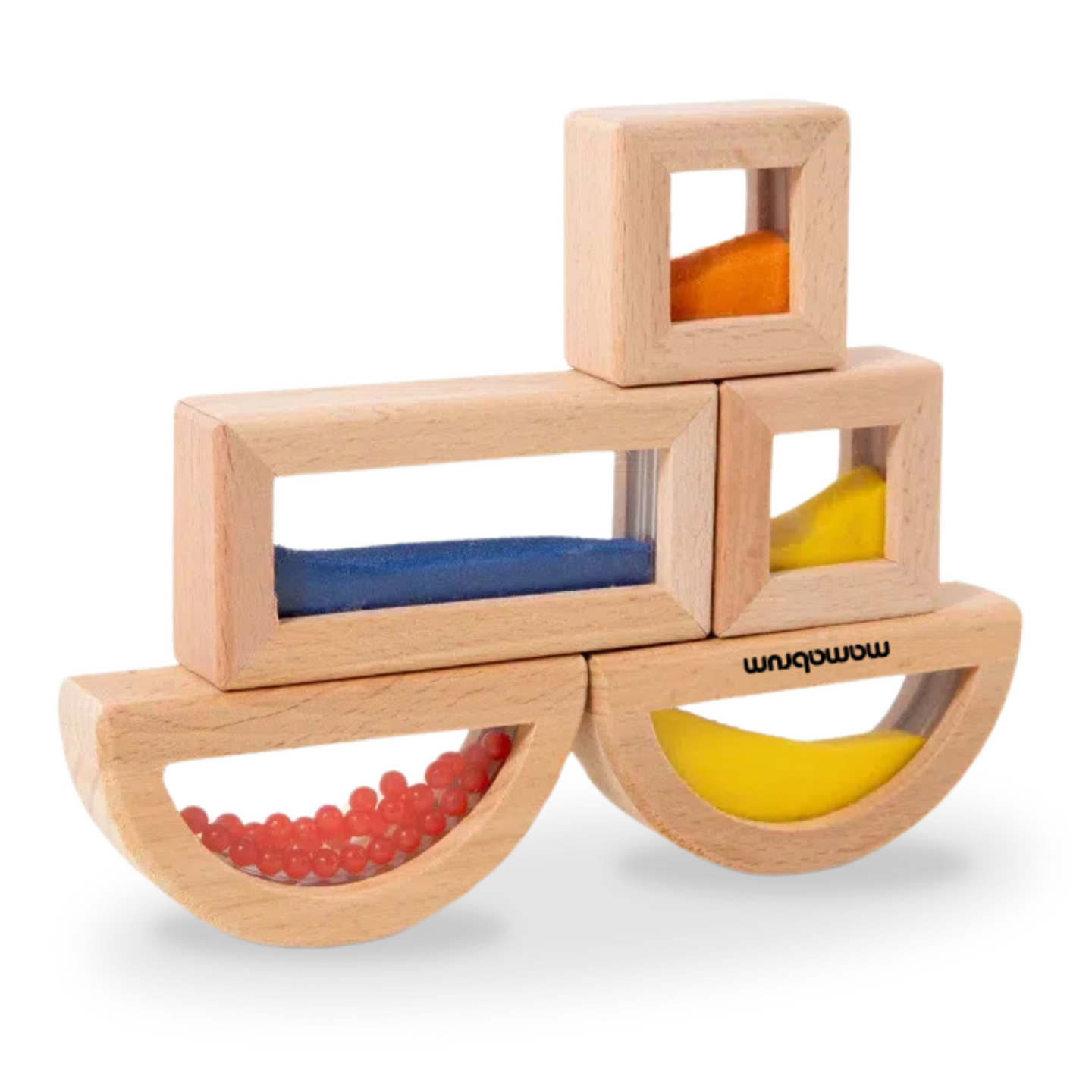 Σετ από ξύλινα αισθητήρια τουβλάκια με διαφορετικές γεμίσεις - 15 τεμάχια