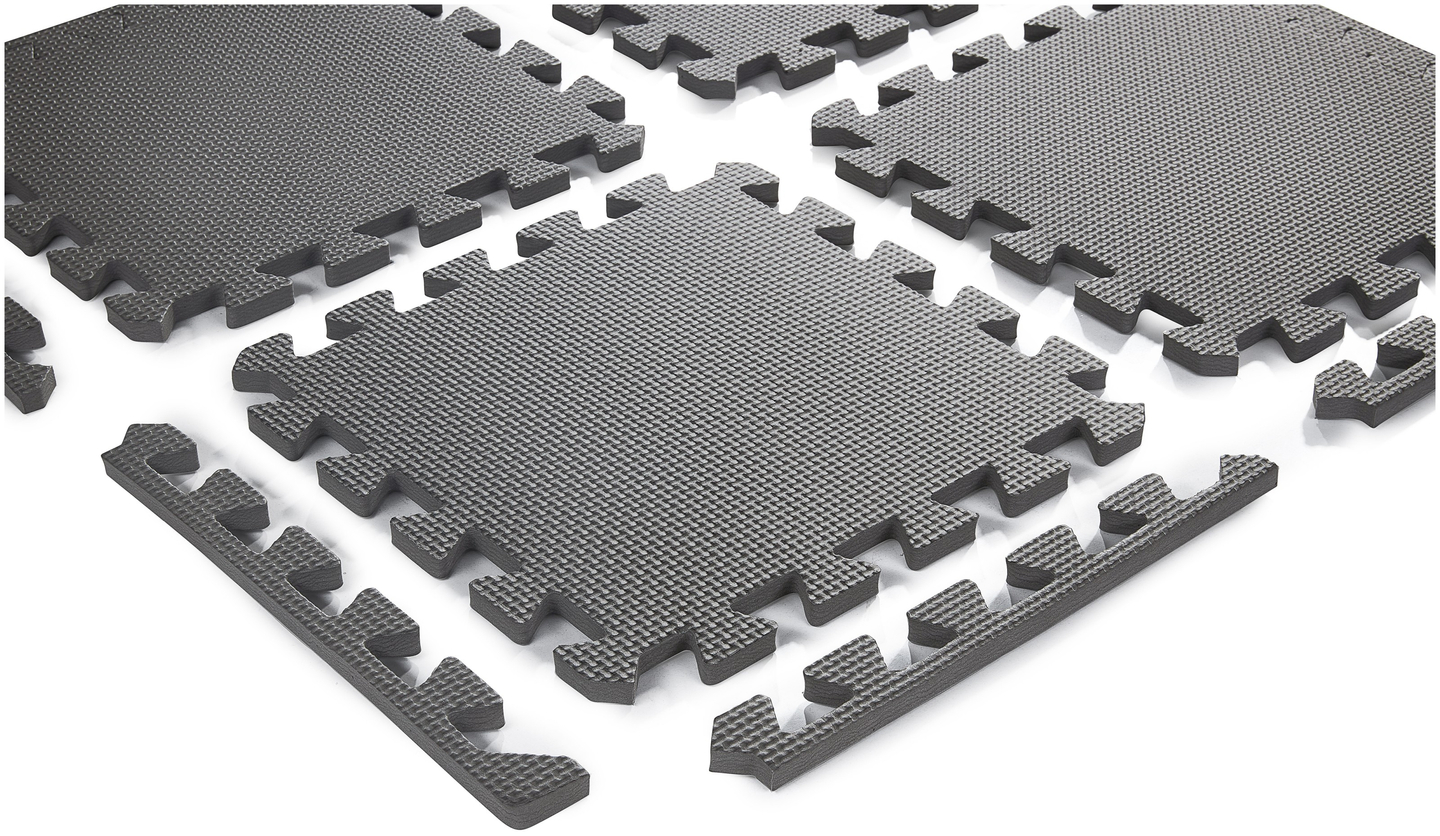 Αφρώδες παζλ 12 τεμαχίων. - εκπαιδευτικό στρώμα αφρού 120 x 90 x 1.2cm με μπορντούρα - γκρι