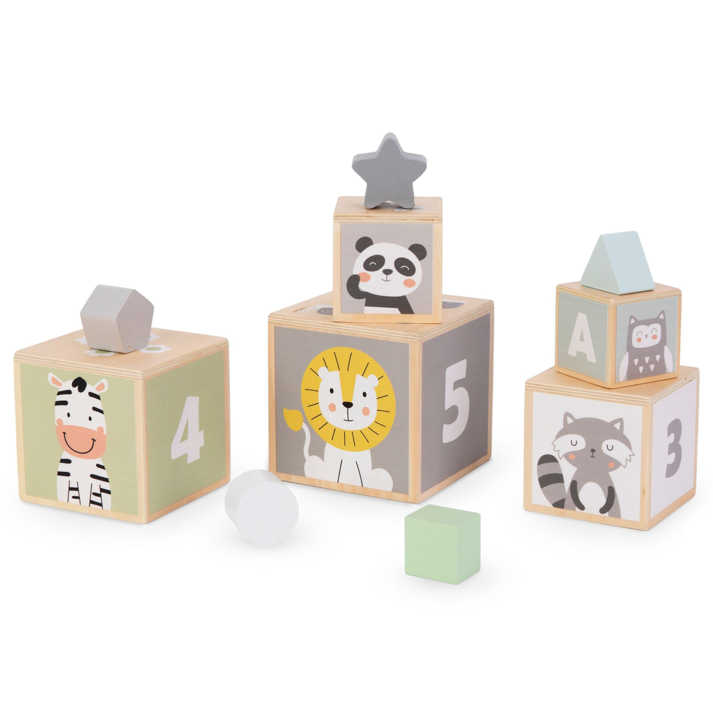 Ξύλινος πύργος - διαχωριστής σχημάτων αριθμοί αλφάβητο ζώα