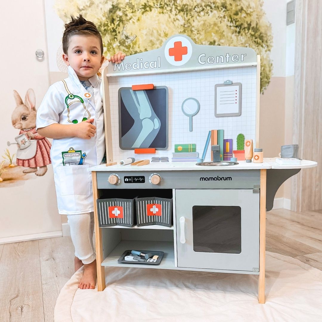 Ξύλινο ιατρείο νοσοκομείου XXL - σετ γιατρού με αξεσουάρ
