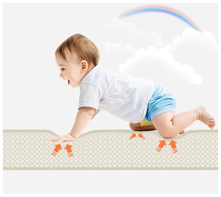 Στρώμα αφρού διπλής όψης XXL - ρολό 1 CM (δάσος και βουνά)