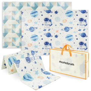 Αναδιπλούμενο στρώμα αφρού διπλής όψης 180 x 120 x 1cm - Κόσμος/γεωμετρικά τρίγωνα